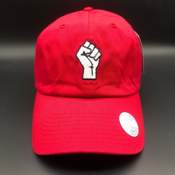 Raised Fist Dad Hat Red - Picture 2 of 3